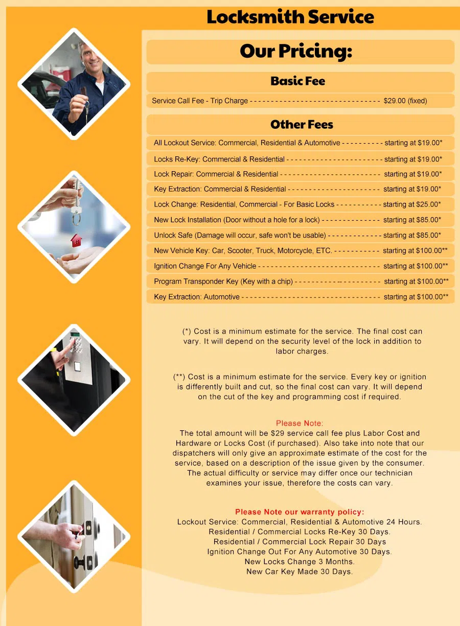 Highwood Locksmith Store, Highwood, IL 847-597-6206 - Price-list